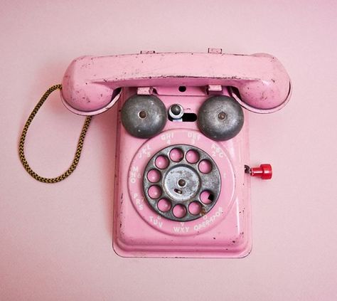 old pink telephone